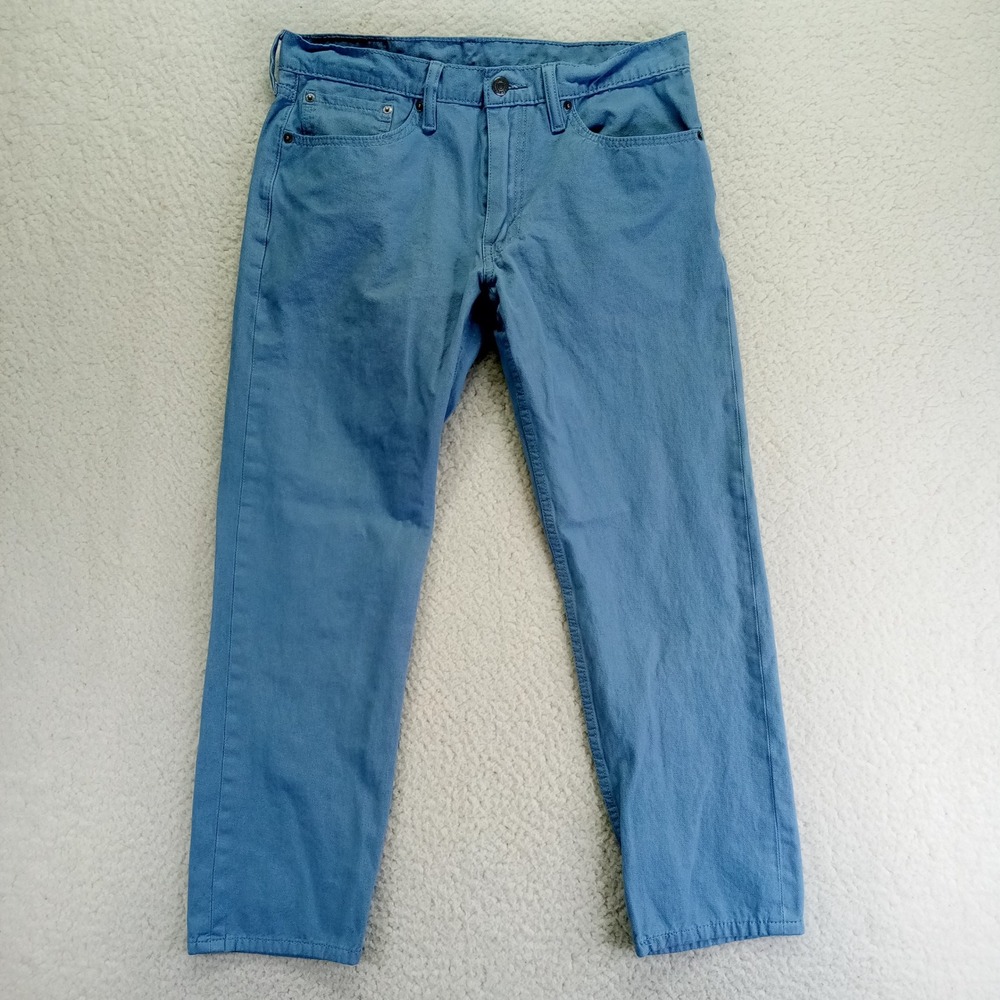 Levi Strauss 502 Taper Pants Lightweight Blue Mens W32 L30 Cotton Blend